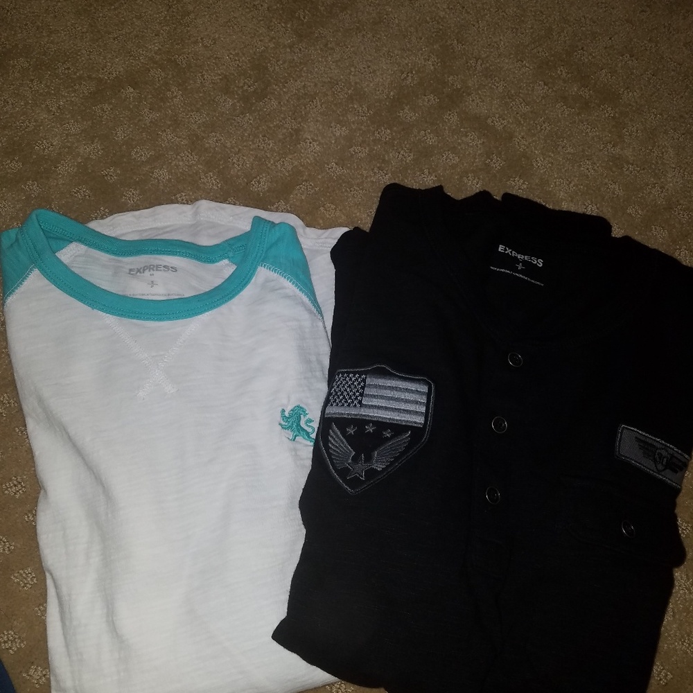 Mens Express shirts $15 both